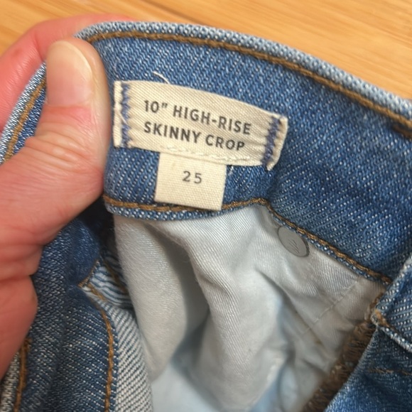 Madewell 10” High Rise Skinny Crop Denim Jeans size 25 NWOT - Picture 3 of 11